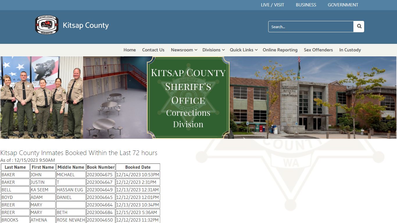Booked Last 72 Hours - Kitsap